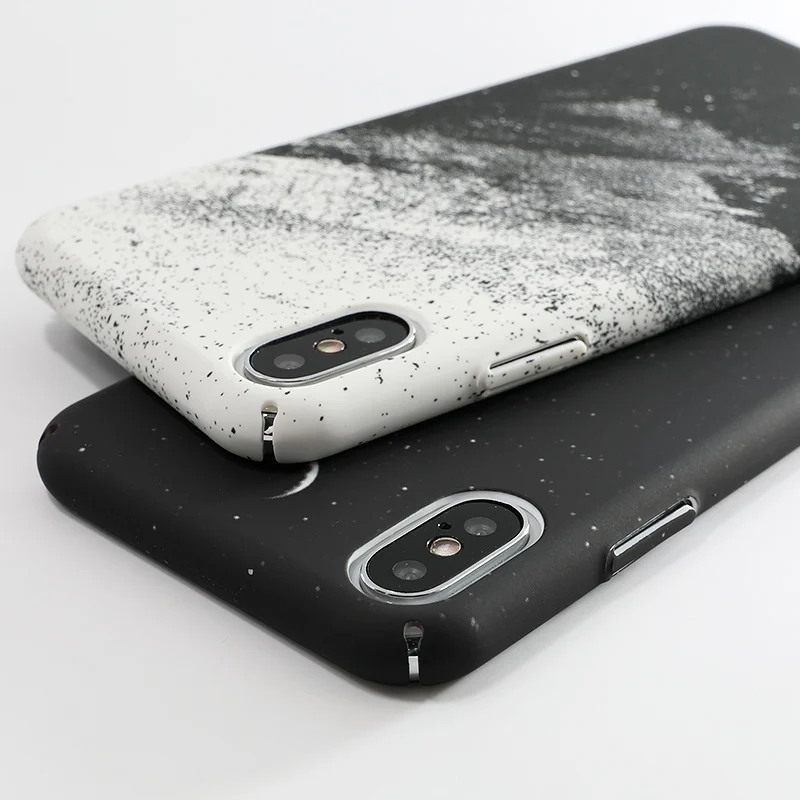 SoCouple чехол для телефона для iphone X чехол для iphone 6S 6 7 8 Plus Xs чехол для MAX XR градиентное граффити Космос Луна Звезда Твердый чехол из ПК