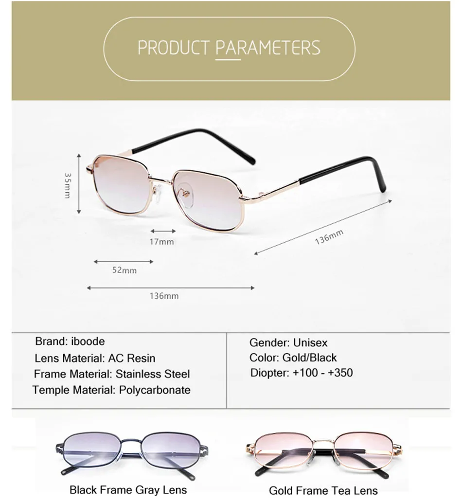 iboode Unisex Ultralight Reading Sunglasses Men Women HD Resin Bifocal Driving Reading Sun Glasses With Diopters+1 1.5 2 2.5 3