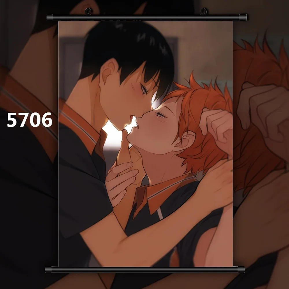 5706 Haikyuu Yaoi Kei Shoyo x Tobio Аниме Манга настенный плакат свиток C - Цвет: 5706