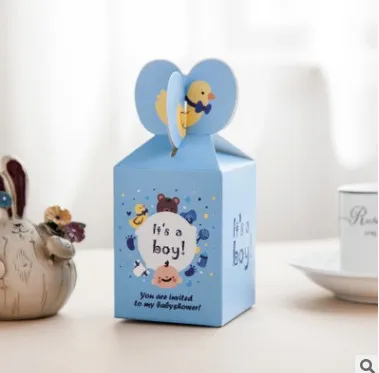 small size blue 20 штук, коробка для конфет для мальчиков и девочек, большая подарочная коробка, бумажные пакеты с ручками, Детские коробки для конфет на день рождения - Цвет: small size blue