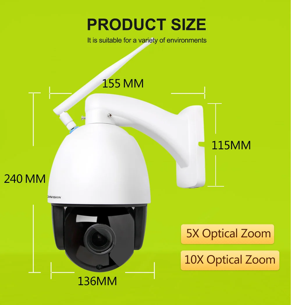 1080P PTZ скоростная купольная wifi IP камера двухсторонняя аудио уличная 5X/10X Zoom IR 60 м Беспроводная CCTV камера видеонаблюдения