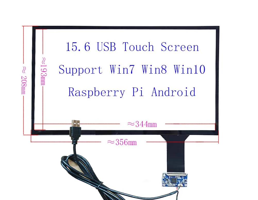 15 6 дюймовая Usb емкостная сенсорная панель для промышленного контроля Carpc Raspberry Pi
