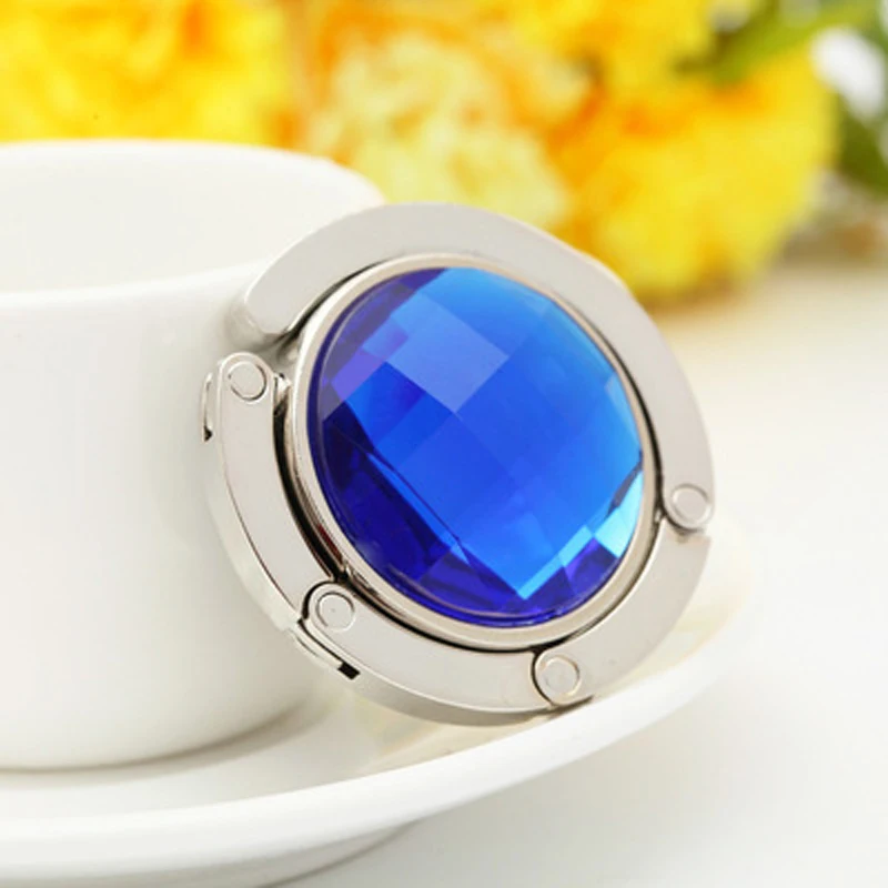 

Beautiful Portable Rhinestone Metal Folding Hook Convenient Carry Safe and Clean Hanger Tableside for Hanging Bags Fashion