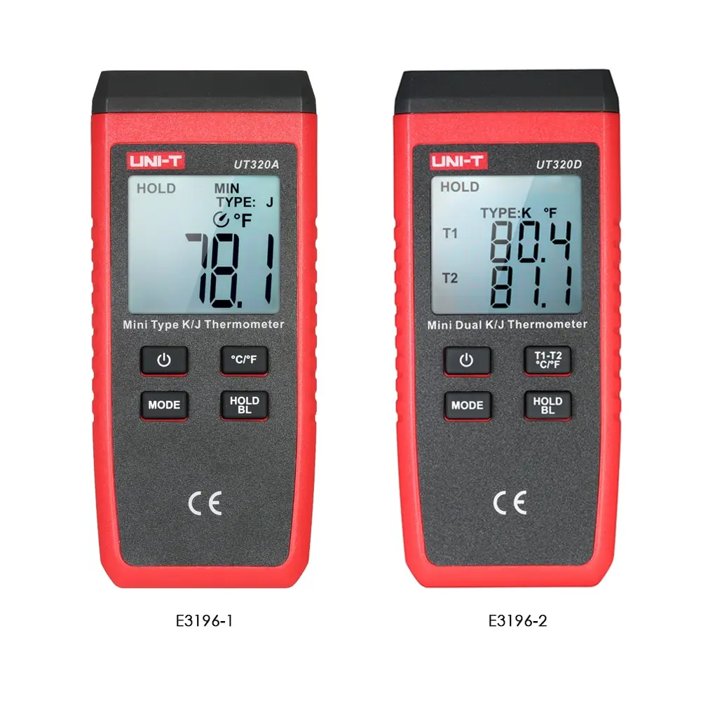 UT320D цифровой термометр 2 канальный Тип K/J регулятор температуры с термопарным