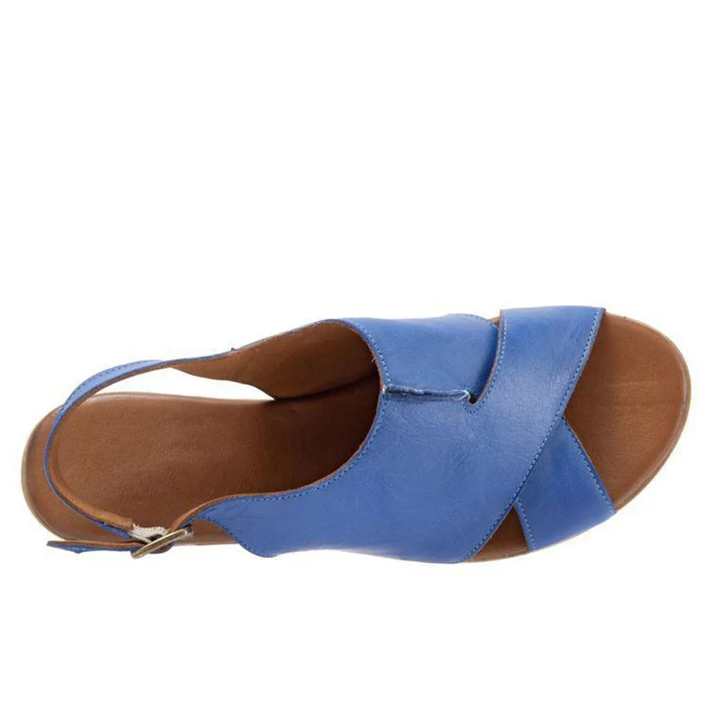 SAGACE Summer Women's Sandals Retro Buckle-Strap Flat Bottom Roman Ladies Shoes Sexy High Quality Outside | Обувь