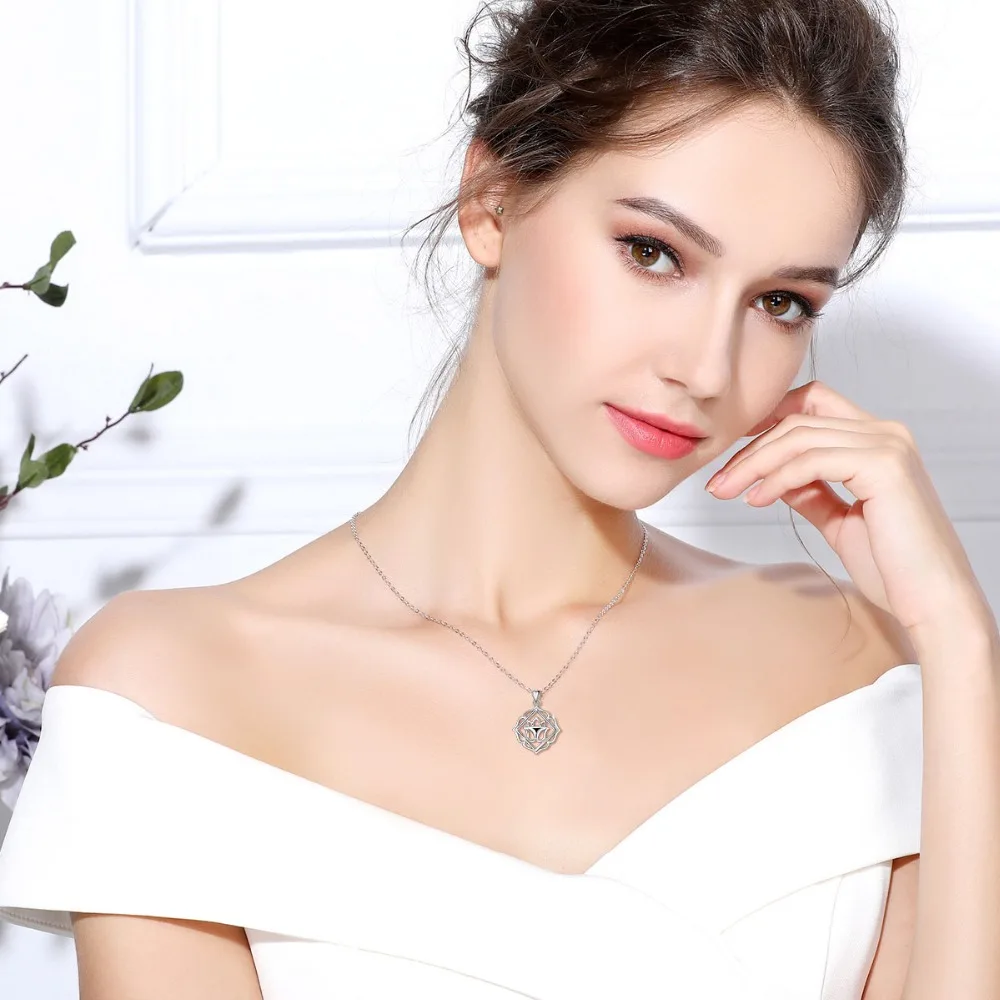 

Eudora Genuine 925 Sterling Silver Summer Lotus Pendant Lotus leaf girl Necklace Fashion 2019 New Jewelry for Women gift CYD405