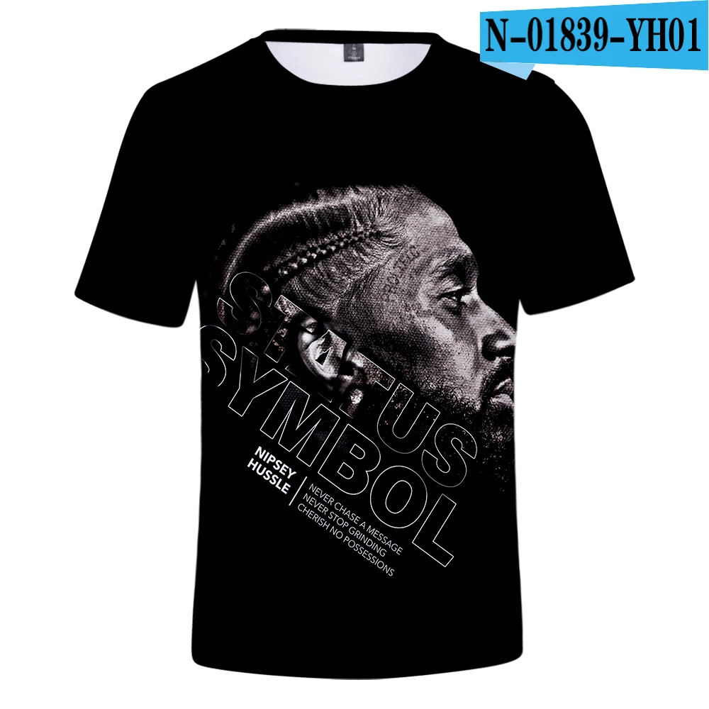 E Nipsey hussle футболка уличная Harajuku 3D футболка мужская одежда короткий рукав Kpop топы тройники размера плюс уличный стиль - Цвет: E