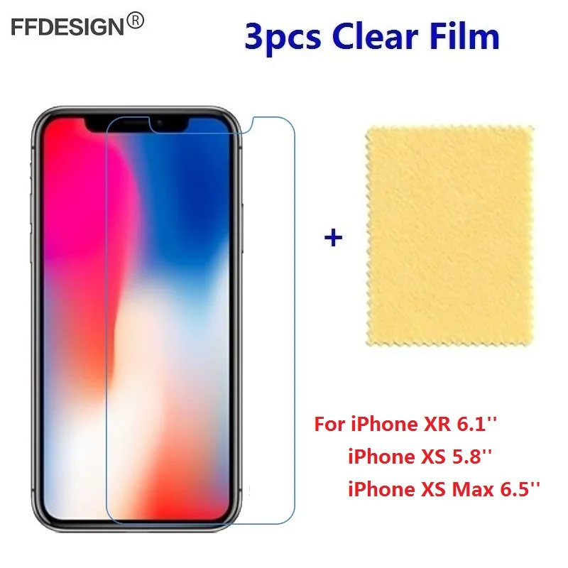 Прозрачная защитная пленка для ЖК экрана iPhone XR XS Max 6 5 1 8 3 шт.|Защитные стёкла и