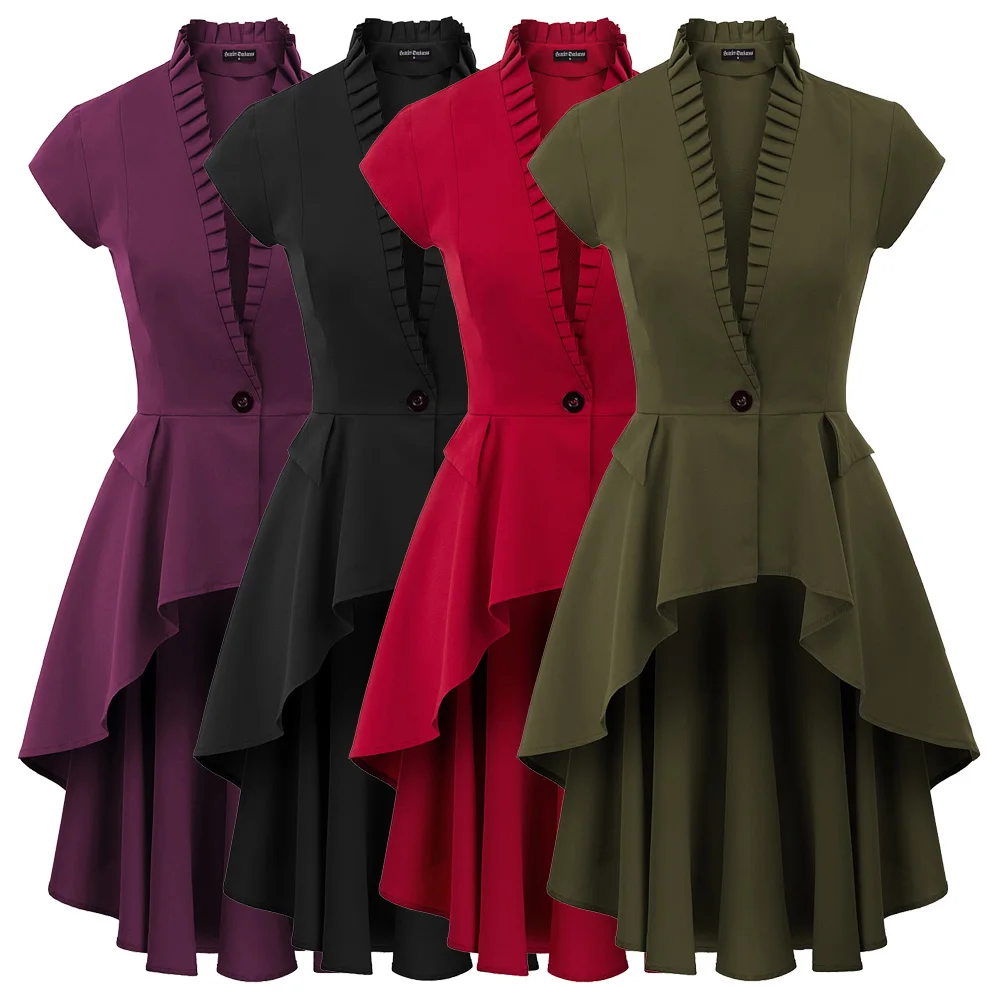 Женское пальто в стиле стимпанк панк средневековый длинный костюм Ретро стиль с