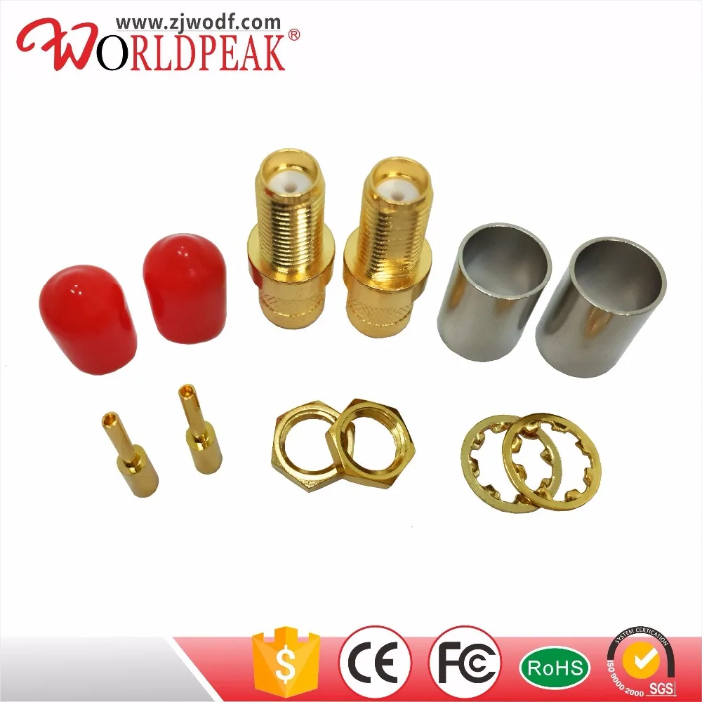 

Free shipping 10pcs SMA female jack Bulkhead for RG6 coaxial cable connector