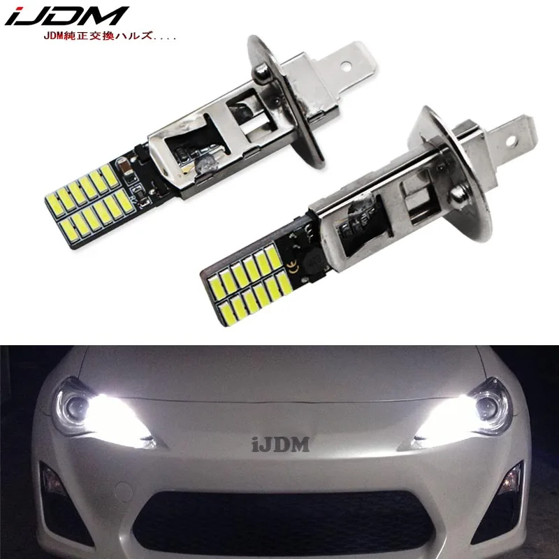 IJDM 12V 6000k белый 24-SMD-4014 H3 светодиодный фонарь для противотуманных фар или H1 светодиодный фонарь для автомобильных дневных ходовых огней Красный Янтарный синий Ледяной Синий