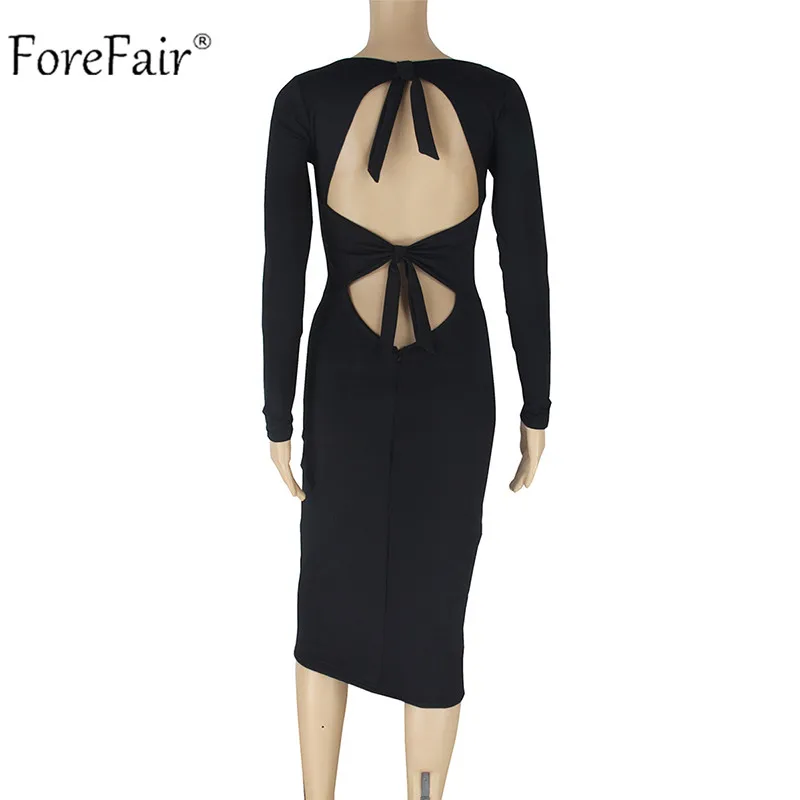 Женское длинное платье с открытой спиной ForeFair Красное Облегающее Клубное на