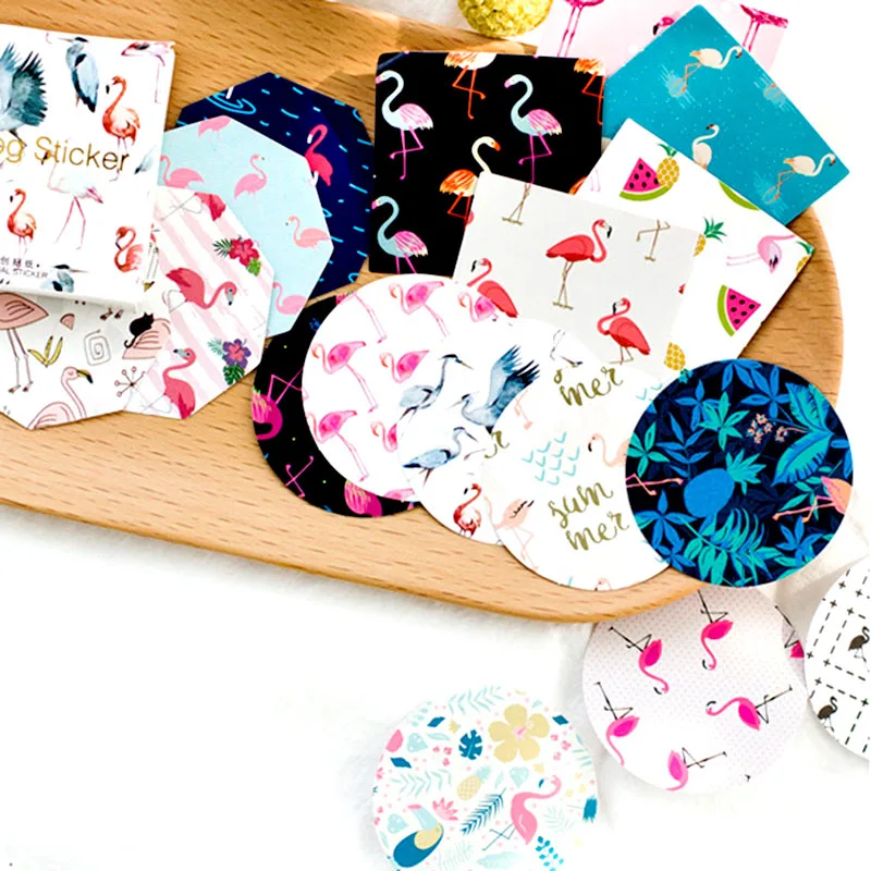 45pcs 45 шт наклейки с Фламинго украшения DIY милые мини наклейки с Фламинго Скрапбукинг День Рождения украшения подарок детям - Цвет: 45pcs