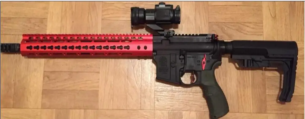 Красный анодированный 7 ''9'' 10 ''12'' 13,5 ''15'' дюймовый Keymod Handguard Rail Free Float Picatinny Mount system Fit. 223/5. 56