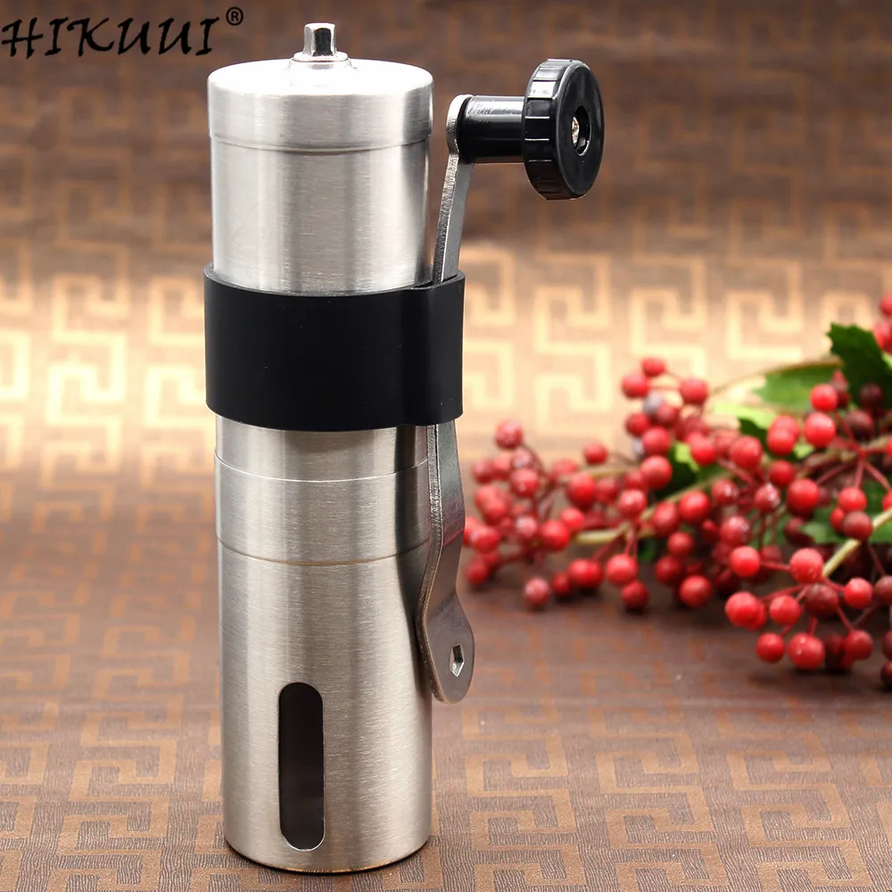 HIKUUI Coffee Grinder Manual Washable Ceramic Core Stainless Steel Handle with Storage Rubber Loop Easy Cleaning | Дом и сад