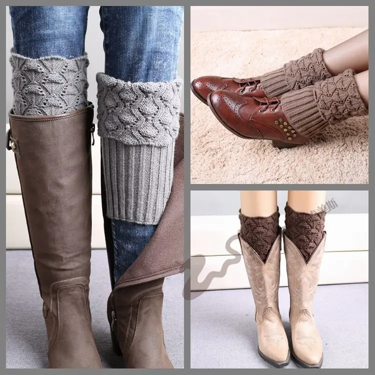 2016 new solid Knit Boot Cuff knit boot topper winterlegwarmers sock tops leg warmers boot warmers 9 colors 24 pairs/lot #3880