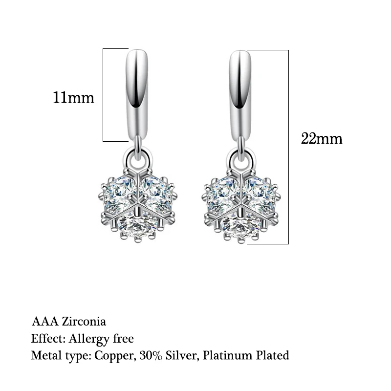 

Cubic Zirconia Pendant Earrings Fashion Drop Earrings Wedding Party Jewelry Accessories For Women Girls oorbellen bijoux