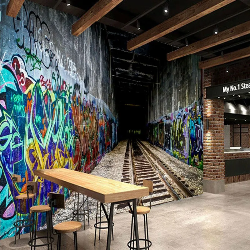 Пользовательские росписи пользовательские 3D стерео туннельный канал бар КТВ фон