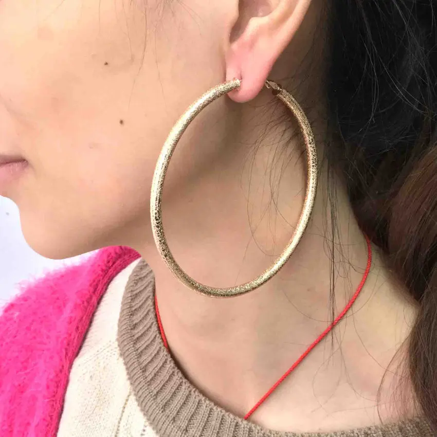 Серьги кольца женские большие золотистые и Серебристые 80 х75 мм|big hoop earrings|hoop earrings