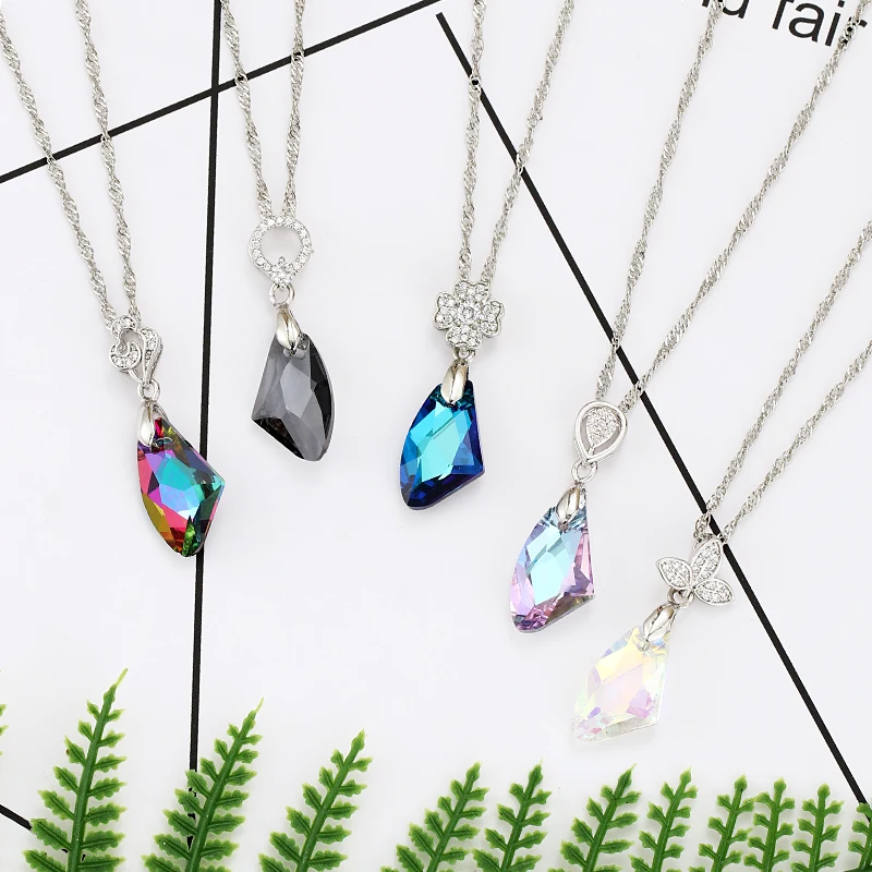 Стеклянные стразы s Ax женское ожерелье хрустальные блестящие украшения для