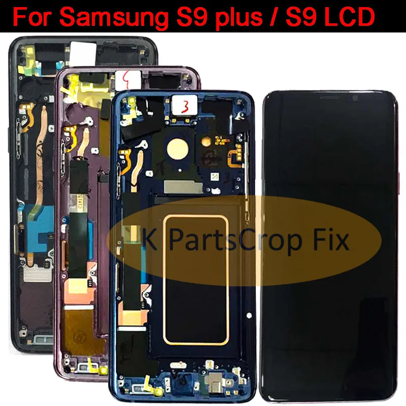 Для samsung Galaxy S9 G960 lcd S9 Plus+ дисплей кодирующий преобразователь сенсорного экрана в сборе для 6," samsung S9 Plus G9650 lcd с рамкой