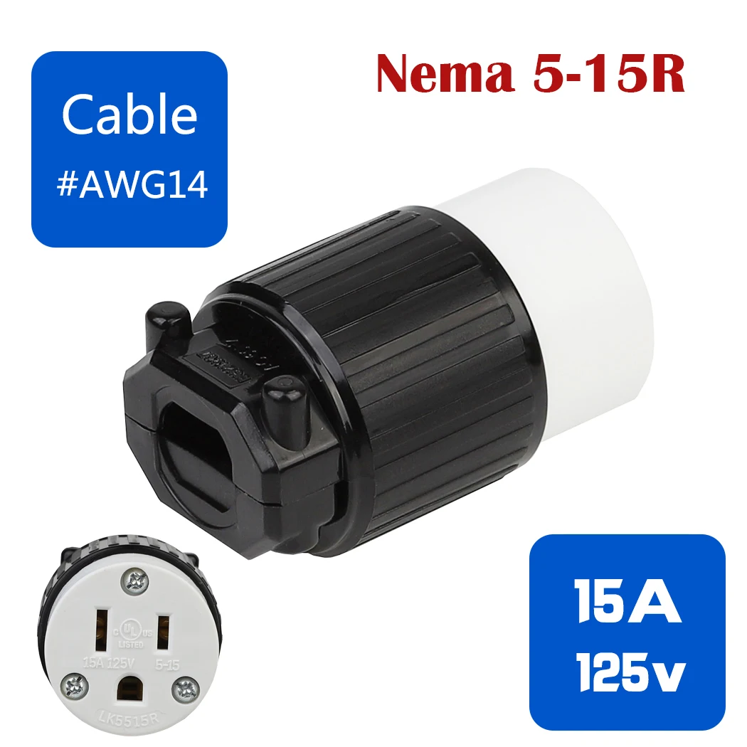 Американская промышленная розетка jorinдо NEMA 5 15R американская стандартная