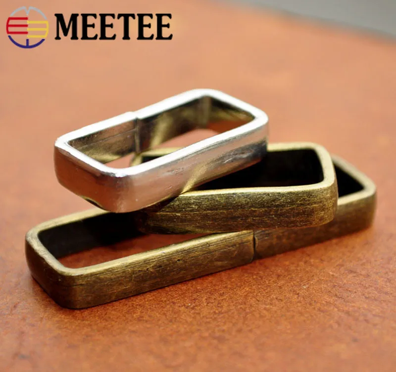 Meetee 5/10/20 штук 20/25 мм ручной ленточный ремешок Медь с серебристым поясом со скобой и логотипом «сделай сам» Изделия из кожи лямки крюк аксессуар YK030