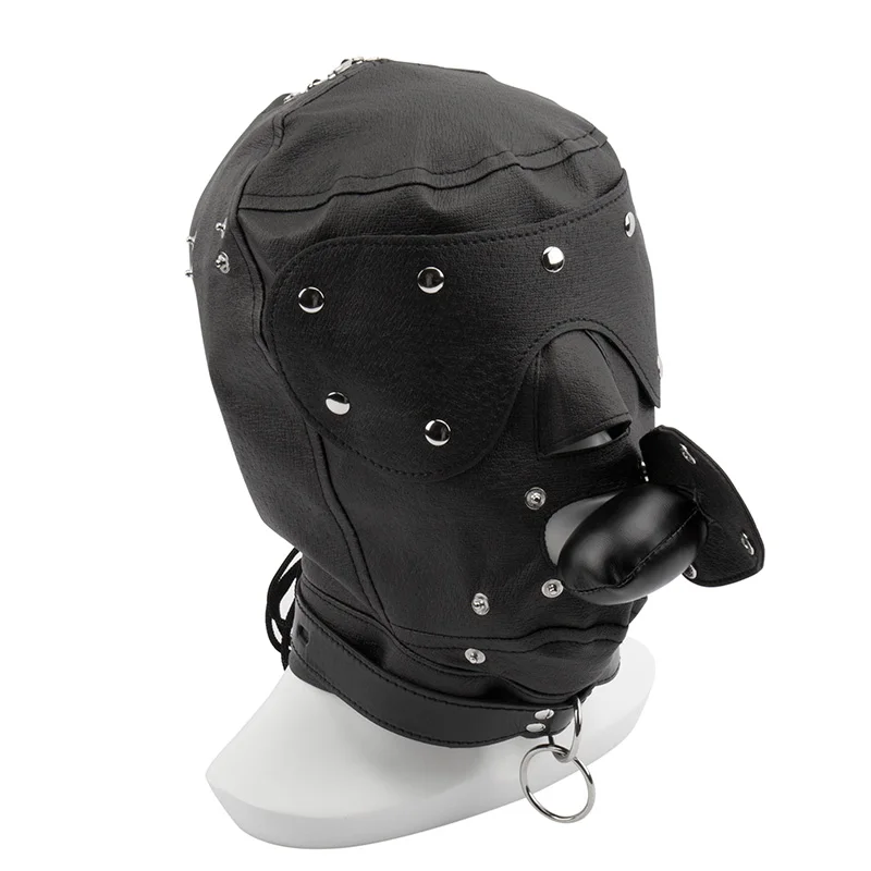 Фетиш эротическая маска для собаки полный шлейф головы кляп бандажный капюшон