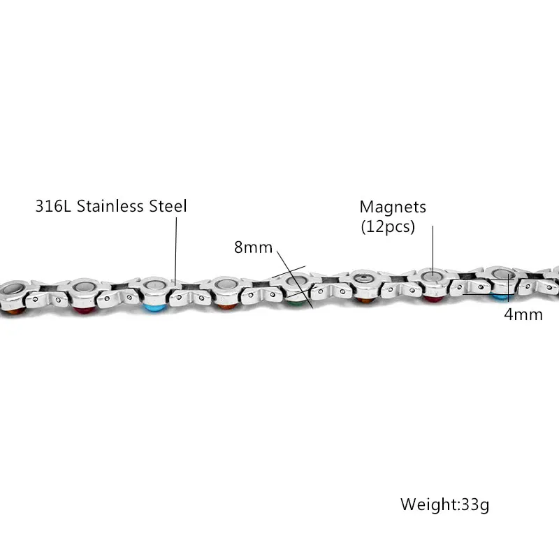 Магнитный браслет Vivari для женщин из нержавеющей стали с цветными камнями женский