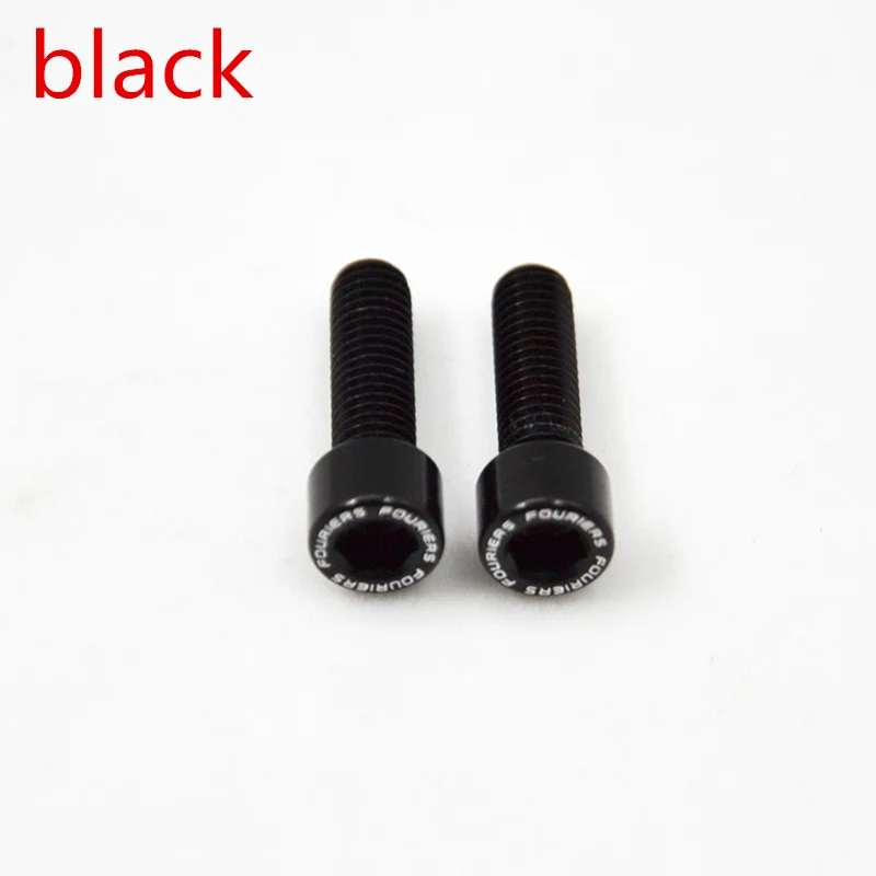 FOURIERS 2 шт./компл. винт велосипедный Цветной алюминиевый сплав M5x0.8x17mm держатель бутылки винты Велоспорт MTB велосипед бутылка для воды винт - Цвет: black