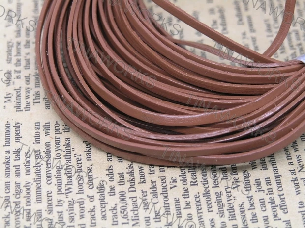 

FREE SHIPPING 3*1MM Square Coffe Color Real Leather Cord 100meters