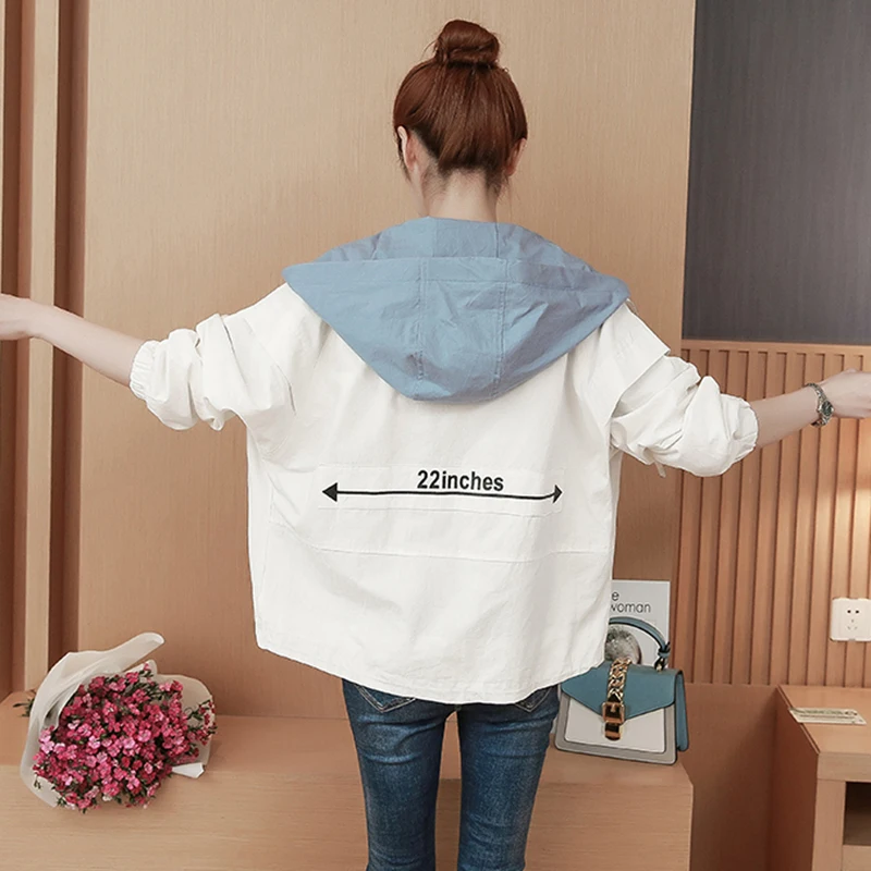 Женские куртки Новинка осени 2018 модная женская куртка бомбер с капюшоном