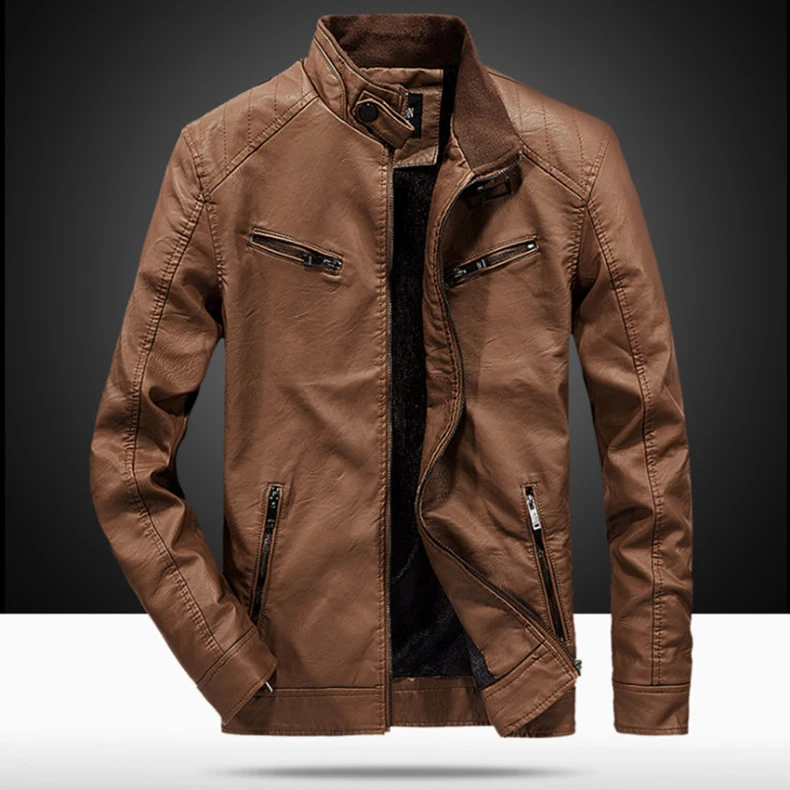 

Новые Классические Для Мужчин's Кожаные куртки Slim Fit ПУ куртка мужской мотоцикл кожаная куртка топы и пиджаки Весте en cuir pour homme