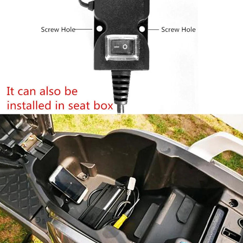 Водонепроницаемый Dual USB Порты и разъёмы 12V мотоциклов Зарядное устройство розетка с выключателем и крепления зарядка для телефонов планшетов gps
