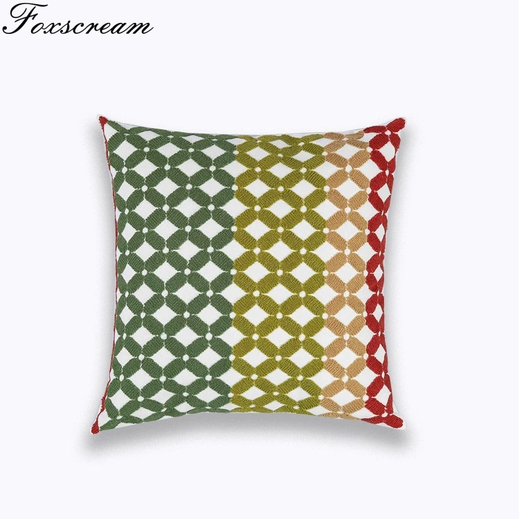 Home Decor Emboridery Чехлы синий зигзаг геометрический наволочка из парусины хлопок