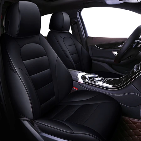 Black Standard Авто универсальный кожаный чехол для сиденья Nissan Все модели Qashqai Note Teana Tiida Almera X-trai авто аксессуары Стайлинг - Название цвета: Black Standard