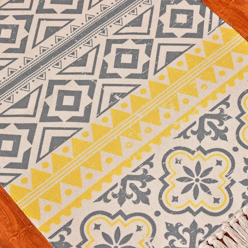 Ретро ковер для дивана гостиной спальни хлопковый окрашенный с кисточками 60*90