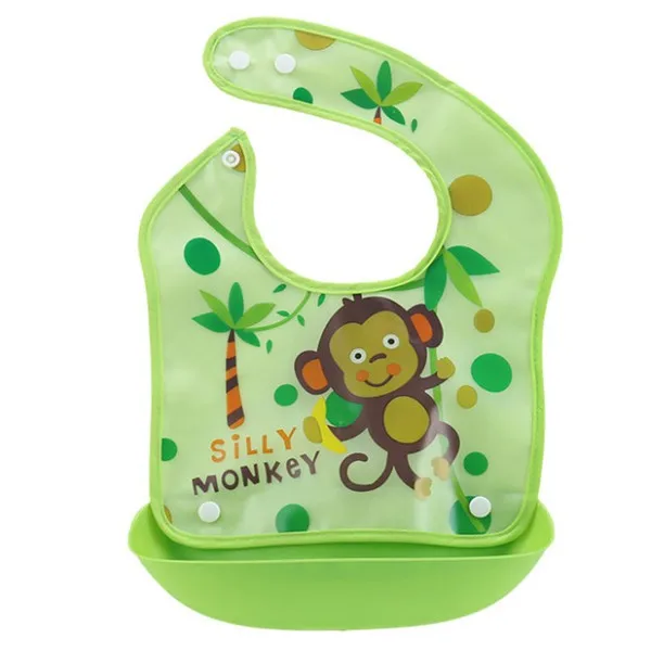 Monkey Силиконовые водонепроницаемые нагрудники для новорожденных; нагрудник для кормления; нагрудник для мальчиков и девочек; нагрудник для младенцев; Menina Baberos Bebes; бандана; фартук - Цвет: Monkey