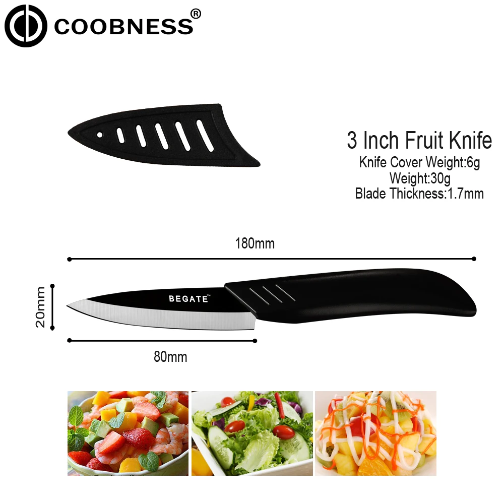 COOBNESS керамический кухонный нож шеф повара для нарезки 3 &quot4&quot 5 &quot6&quot одиночная