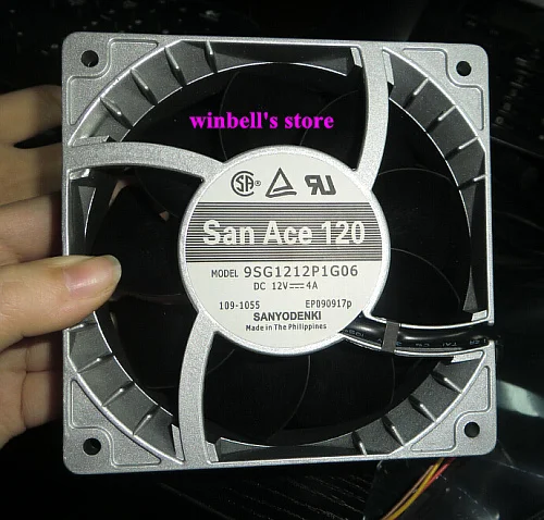 San Ace 120 120*120*38 мм 12 см вентилятор 9SG1212P1G06 12 В 4A большой воздушный вентилятор 4 провода