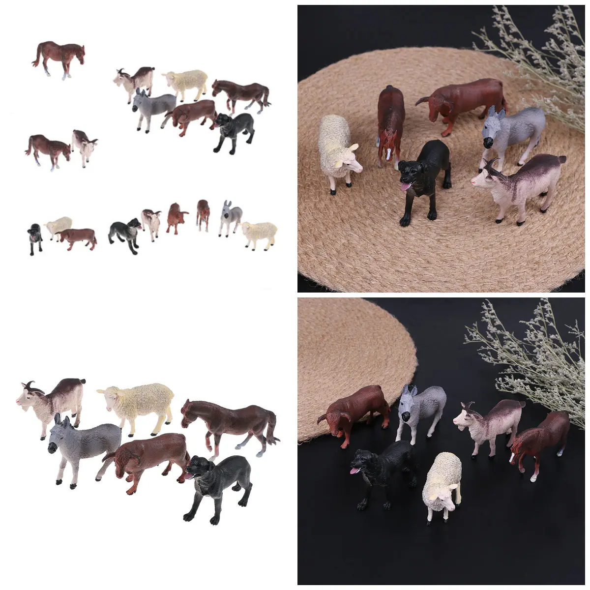 6 шт./компл. имитация фермы животных овец детей собака лошадь Ослик Бык корова