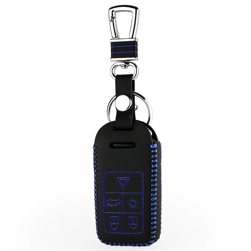 

leather key case for volvo S80L S60L V40 S60 V60 XC60 S80 2013 2014 2017 Car Key cover wallet holder 6 button