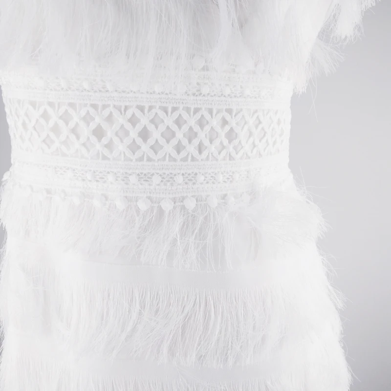 Женское шифоновое платье с кружевом элегантное облегающее Повседневное белыми