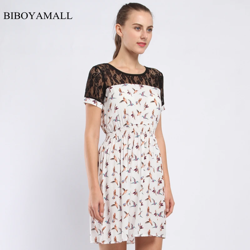 Женское кружевное платье с цветочным принтом BIBOYAMALL винтажные вечерние платья