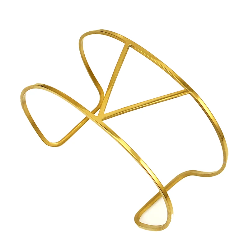 Простой классический браслет из нержавеющей стали 316L золотого/стального цвета