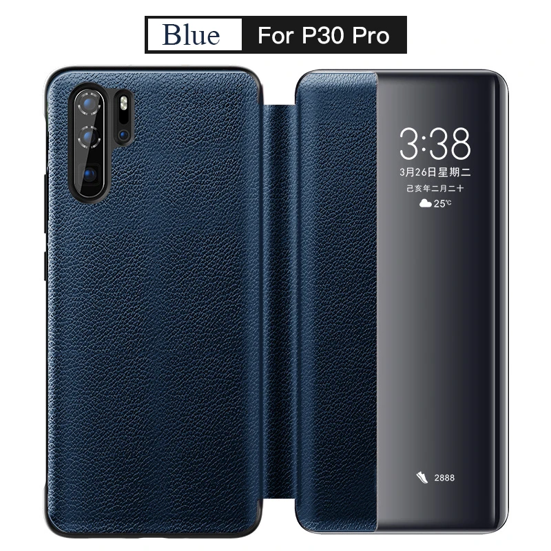 Для huawei P30 Pro, флип-кейс из натуральной кожи, умный сенсорный прозрачный оконный чехол для huawei P30Pro, роскошный бизнес-Чехол