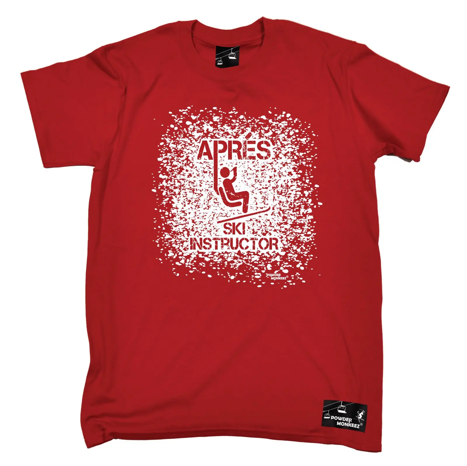 Мужская футболка для лыжников Apres с принтом в виде пудры Monkeez UK дня рождения
