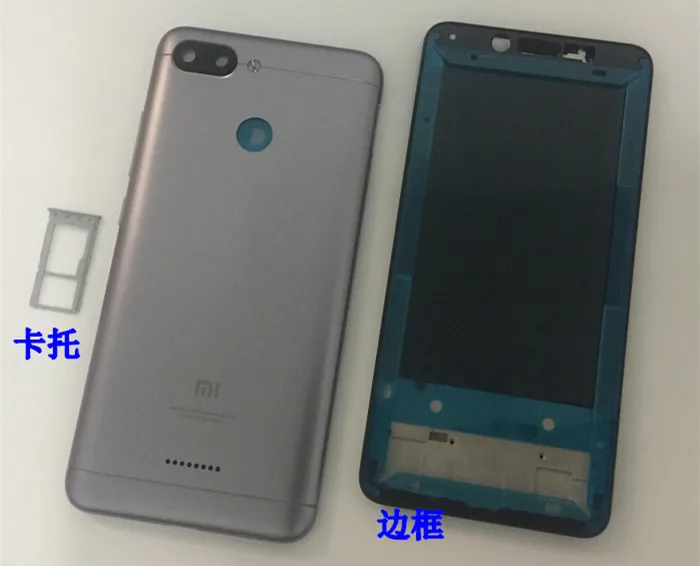 Металлическая задняя крышка батарейного отсека Замена корпуса для Xiaomi Redmi 6 с задней камерой стекло линзы с боковыми кнопками+ инструмент+ подарок - Цвет: Розовое золото