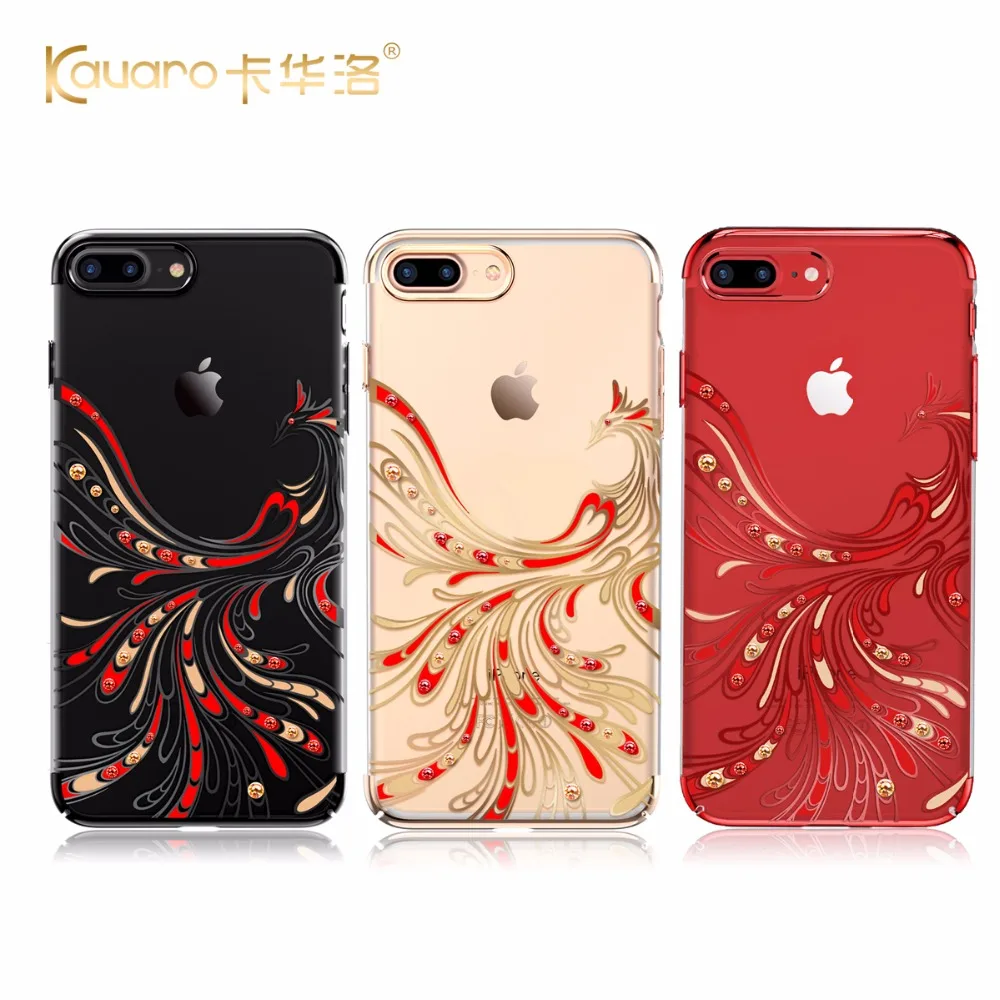 Твердый чехол KAVARO Red Phoenix из поликарбоната со стразами для iPhone 7 8 Plus