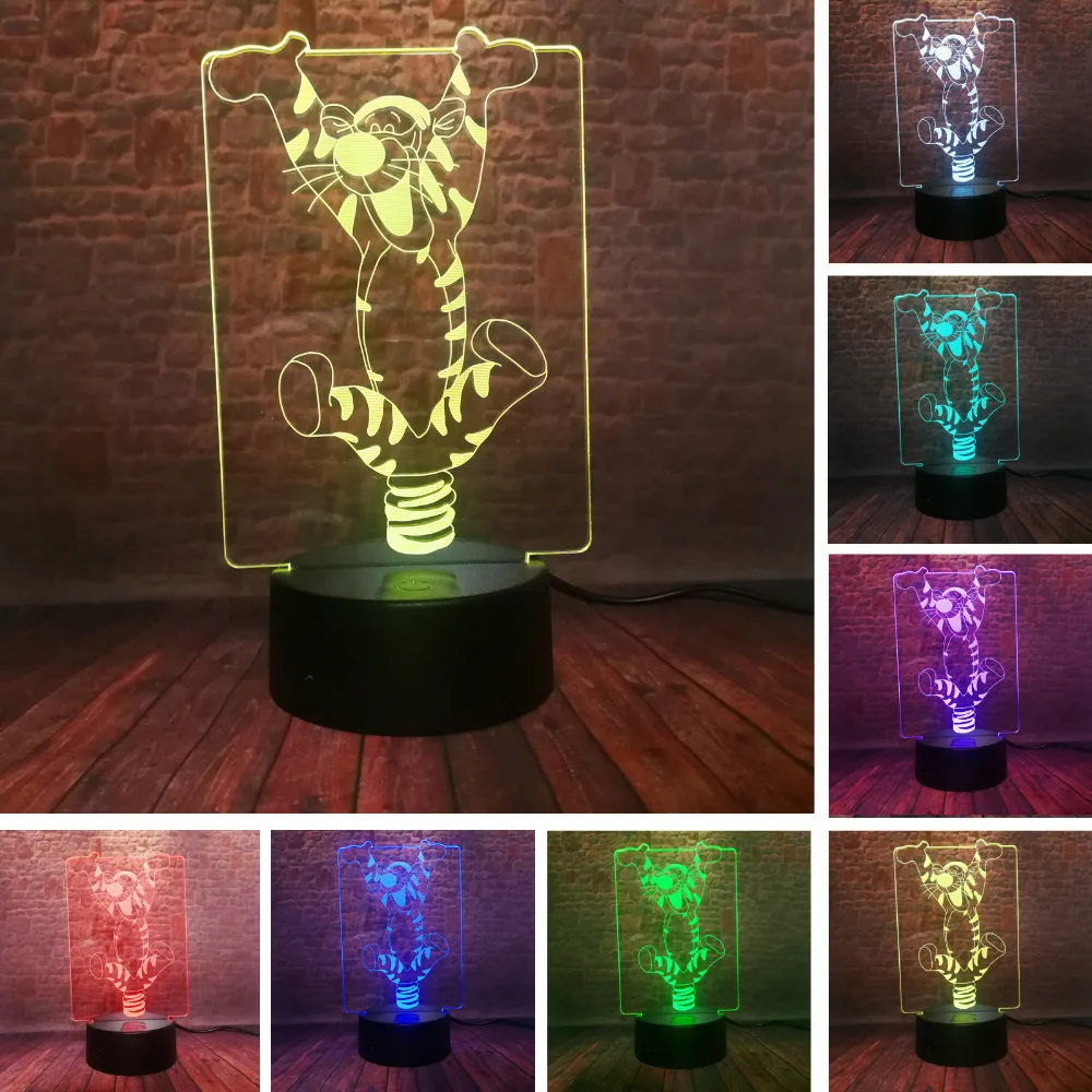 Настольная лампа с голограммой и 3d-рисунком 7 цветов USB ночник для сна | Лампы